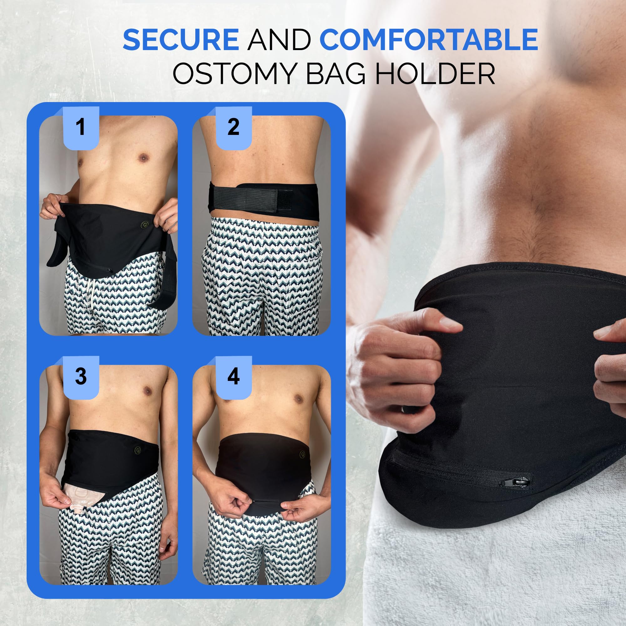 GBmates ostomy belt leak-prevention design supports swimming and shower use.