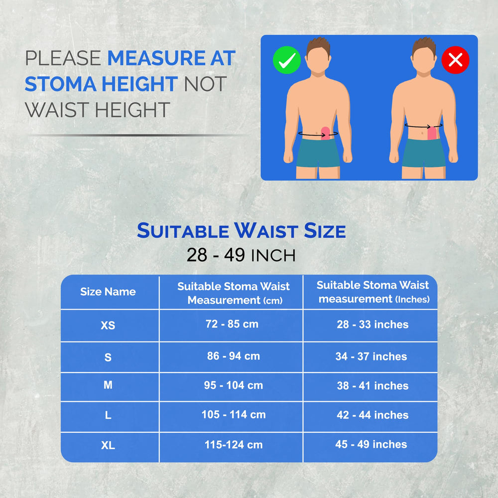 GBmates belt for men and women with flexible fit during daily ostomy care.