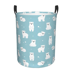 Gbuzozie polar bear laundry hamper front view with roomy 62L capacity