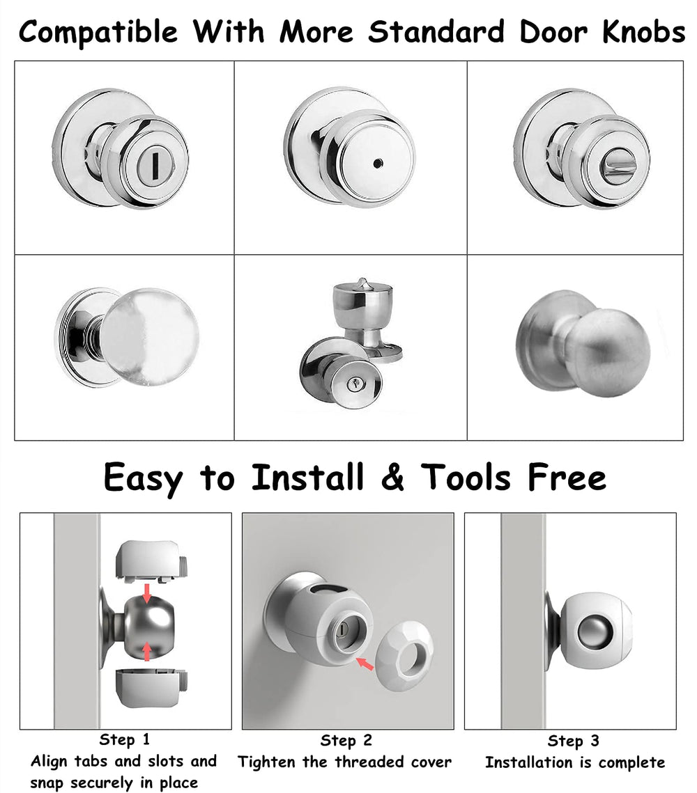 GCRQ 4-pack of door knob covers for whole-family safety and convenience.