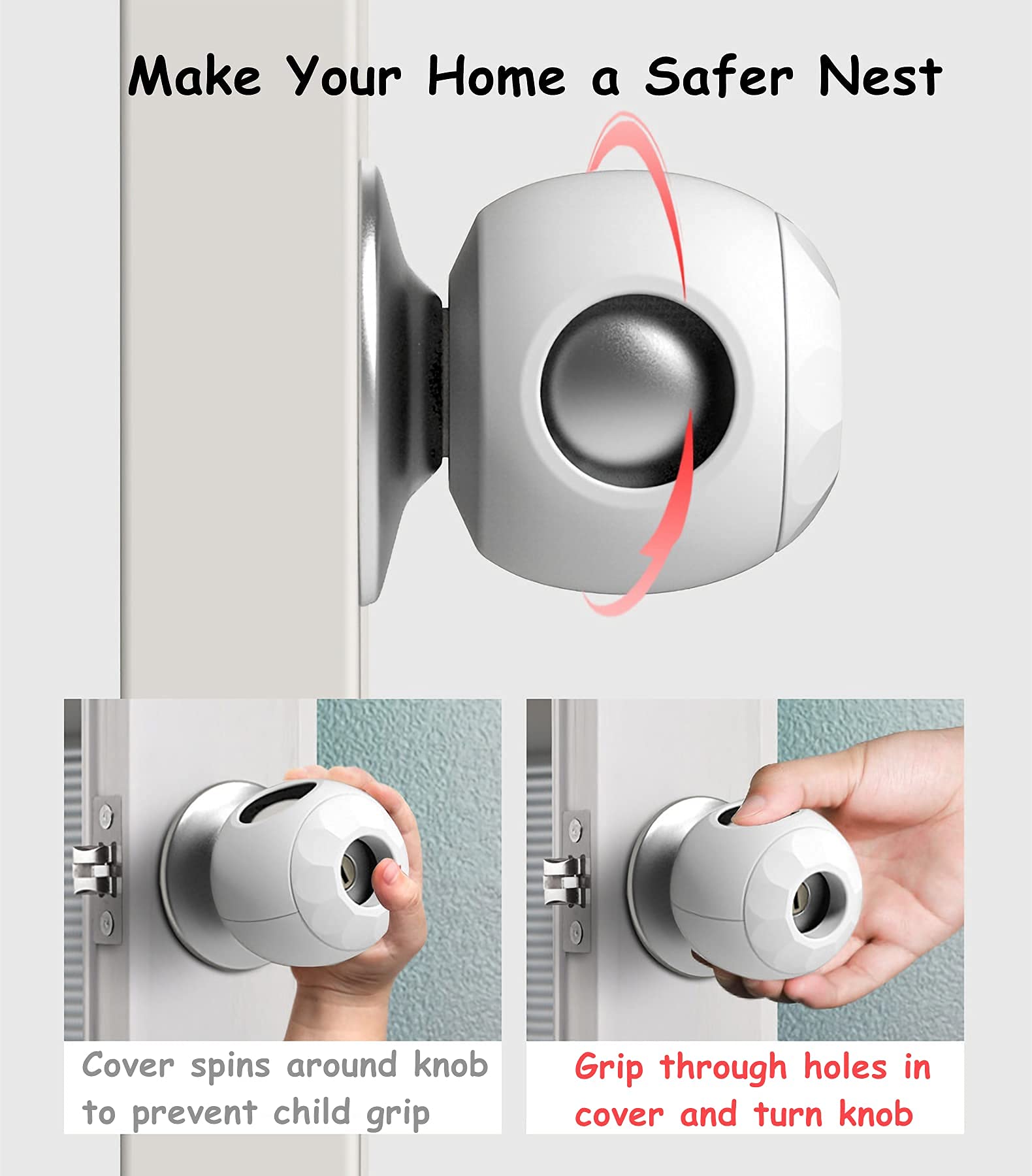 GCRQ Durable material and build for long-lasting door knob coverage.
