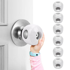 GCRQ Baby Safety Door Knob Covers on a standard knob, safer access for kids.
