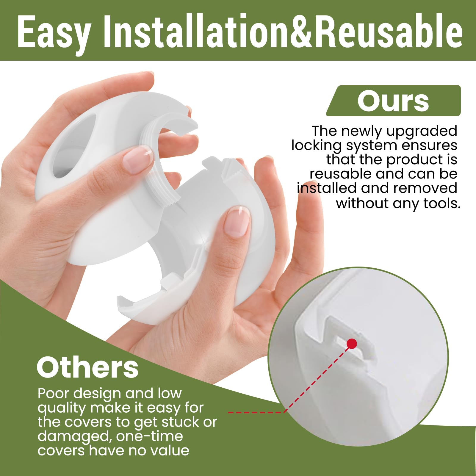 GCRQ tool-free installation with upgraded snaps for hassle-free setup