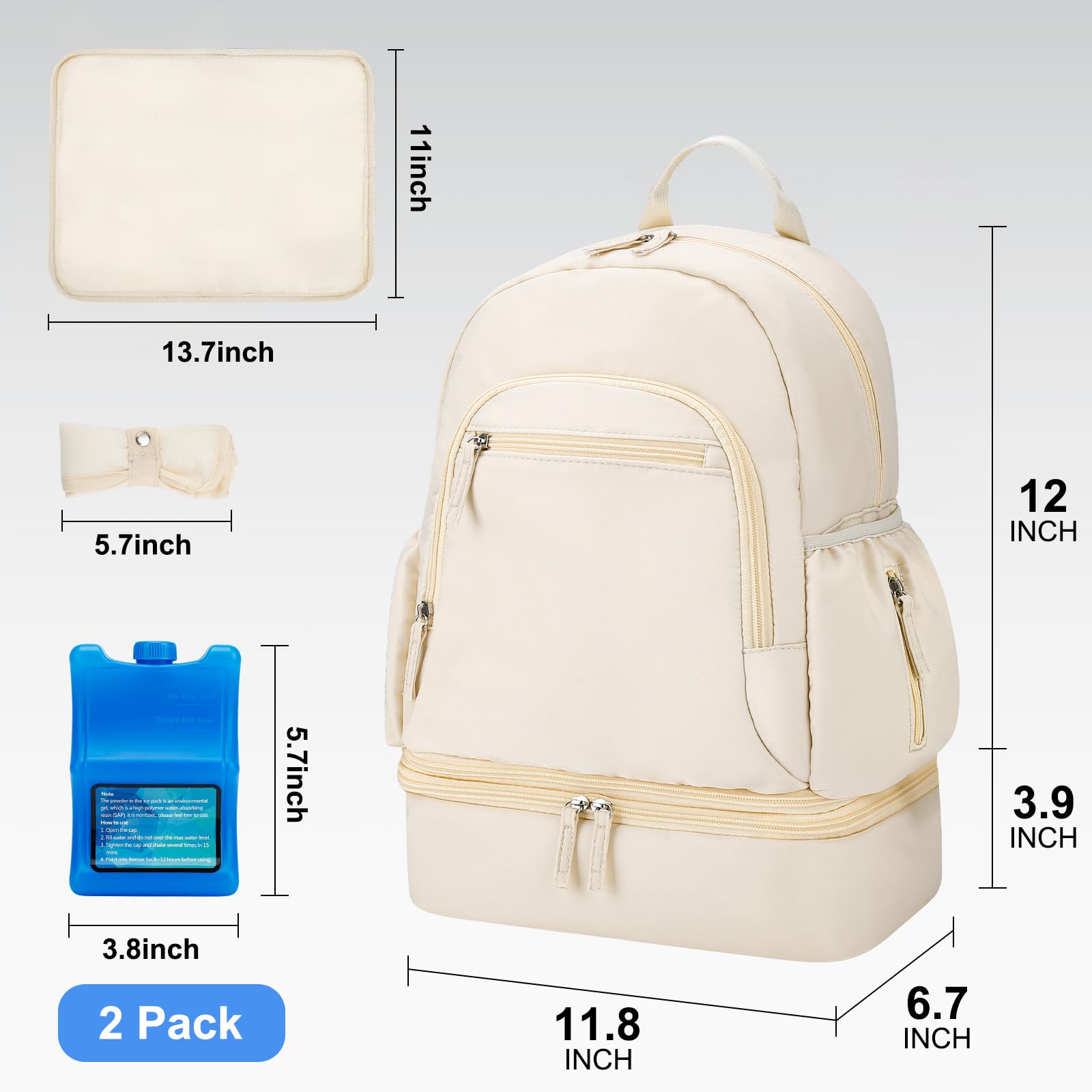 GDNasist bag with dedicated pockets for pump parts and accessories stays organized.