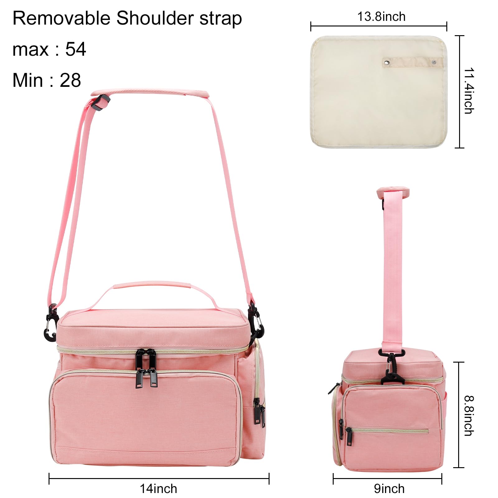 GDNasist bag adjustable strap and handle for comfortable carry during trips.