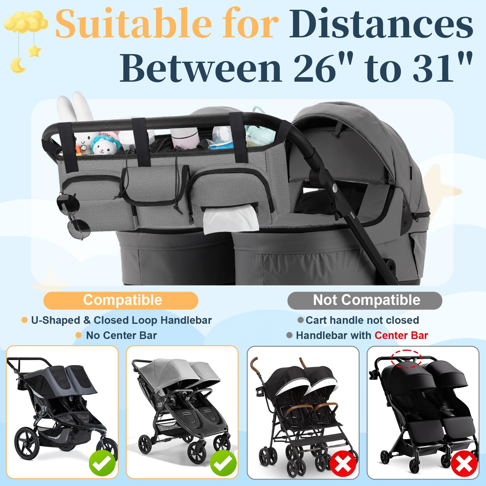 GDNasist organizer on Baby Jogger City Mini GT2 offering compact, clutter-free storage.