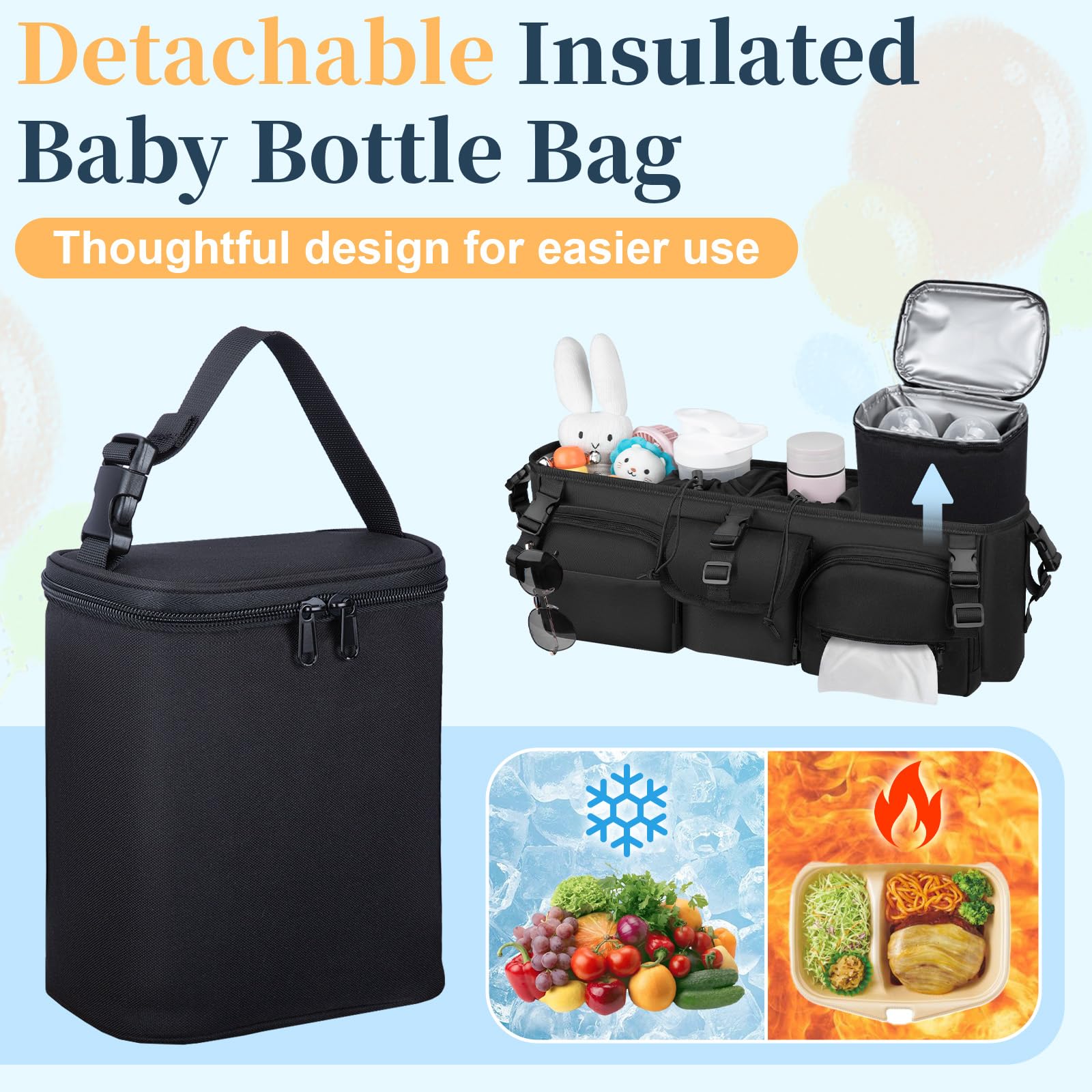 GDNasist foam-padded organizer prevents wobble during jogs.