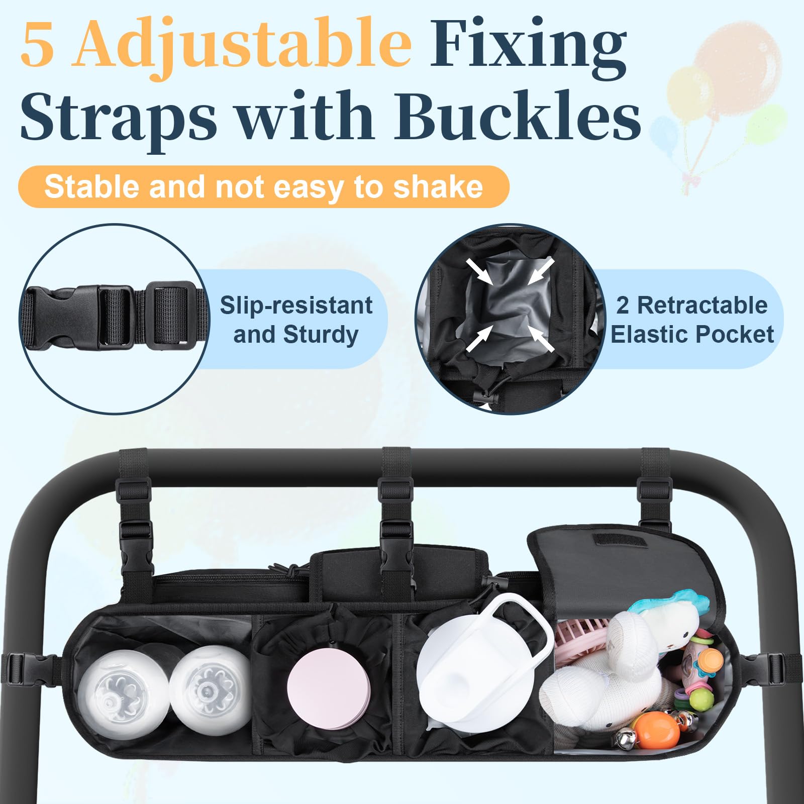 GDNasist waterproof lining protects snacks and bottles from spills.