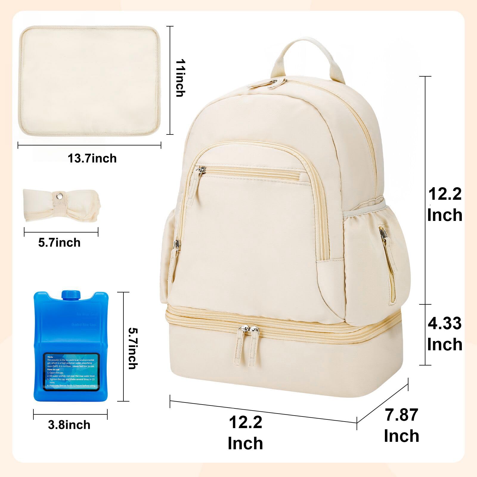GDNasist backpack with removable cooler compartment for bottles