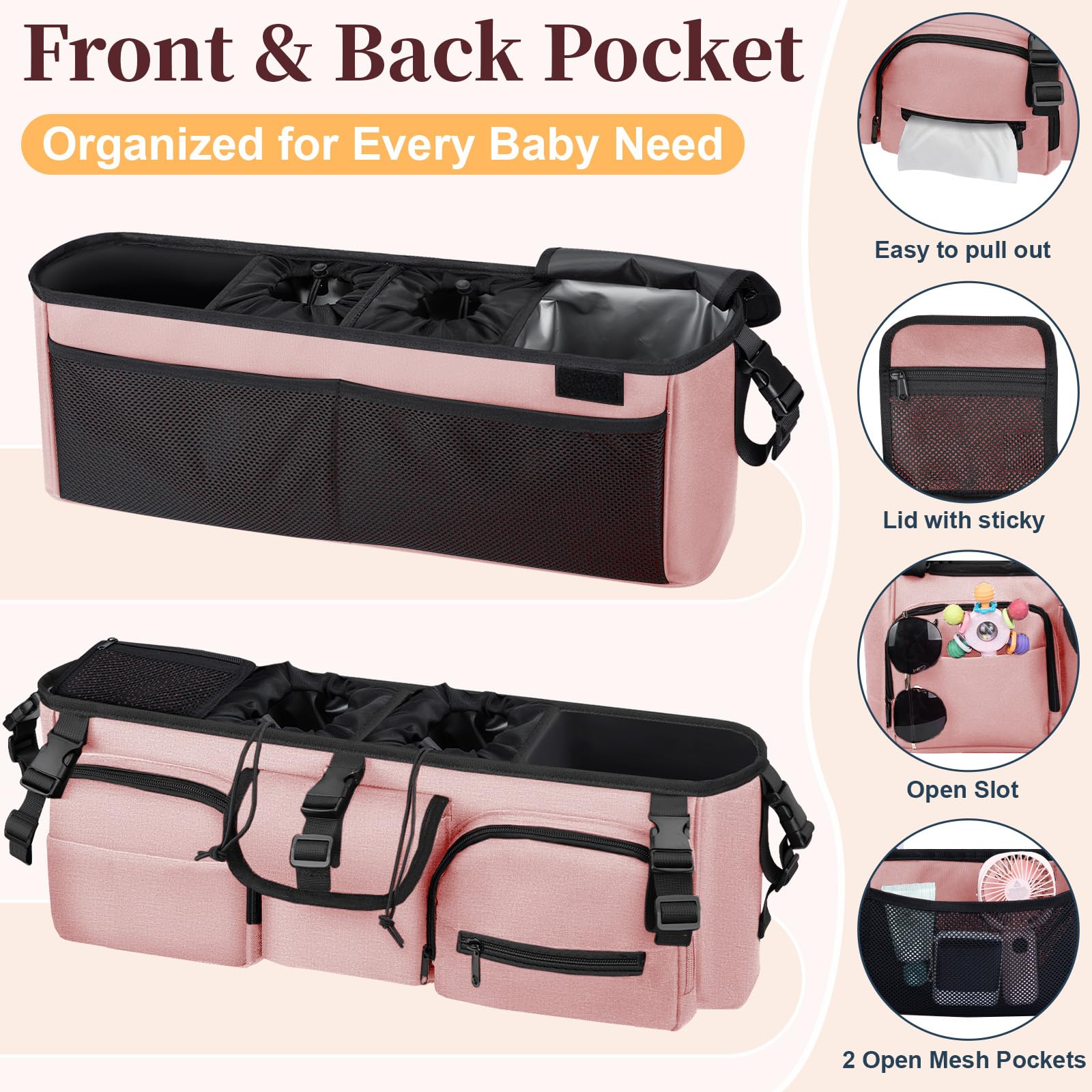 GDNasist removable insulated bottle bag keeps beverages close.