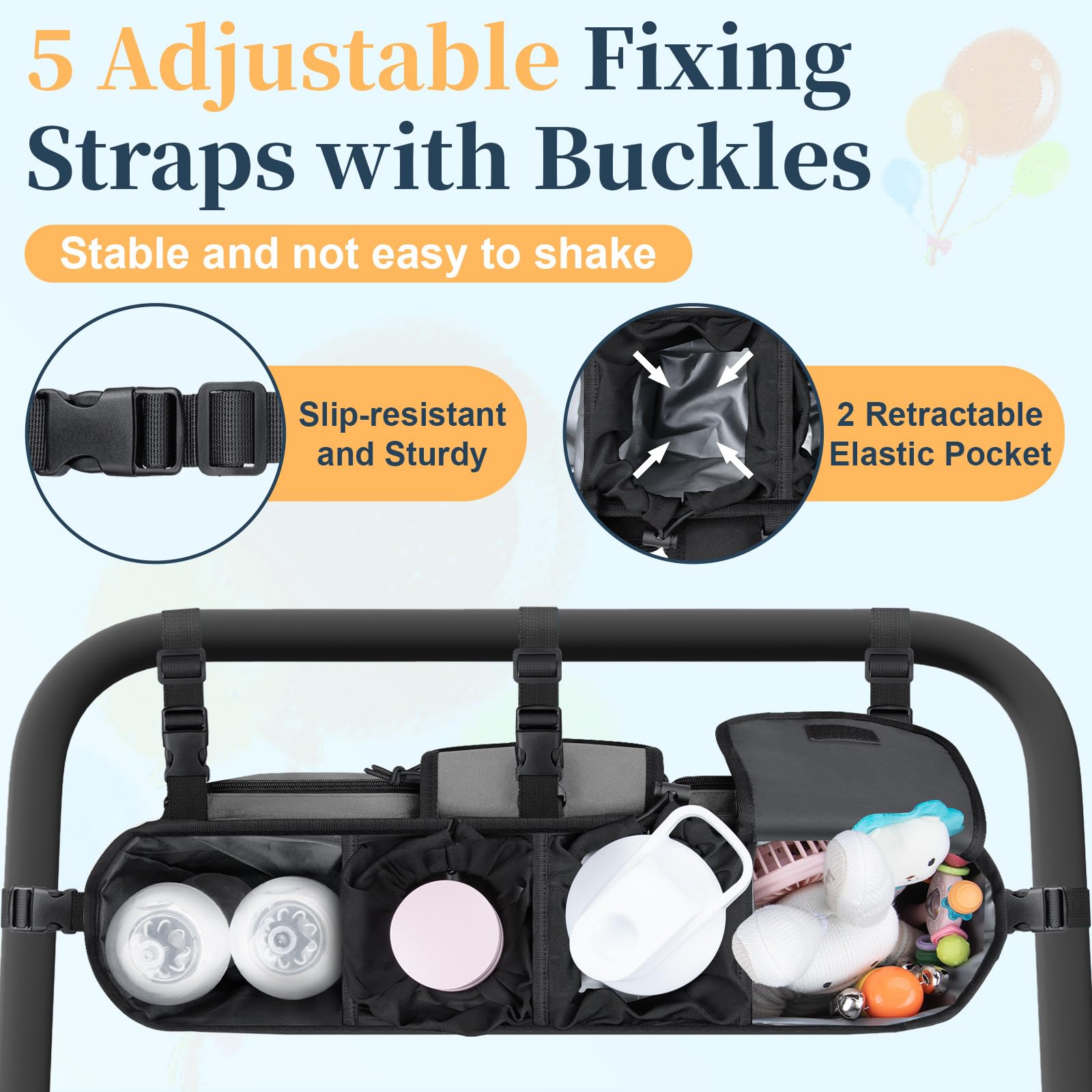 GDNasist sturdy cup holders securely cradle cups up to 4.6 inches.