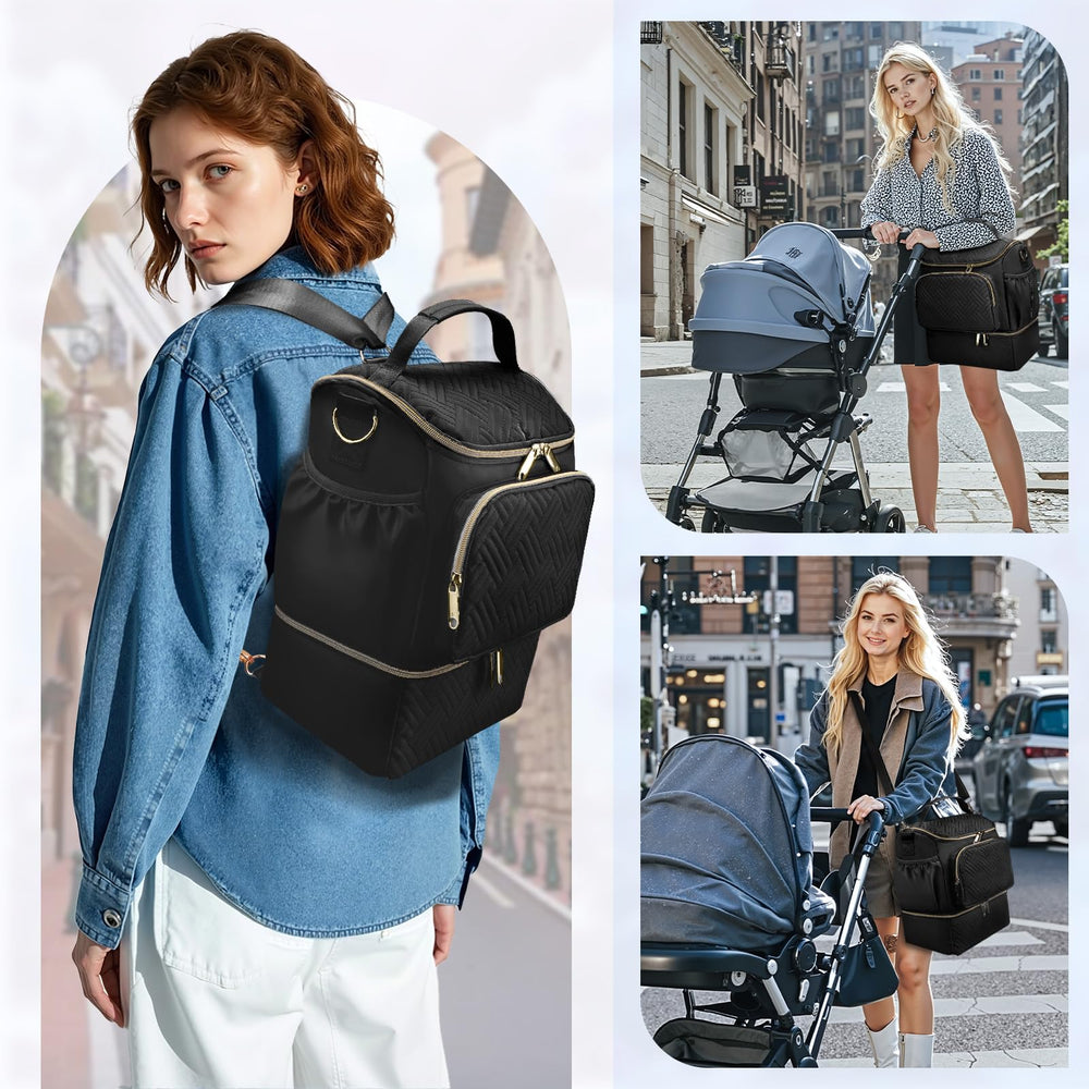 GDNasist top handle with carabiner allows hand carry or stroller hanging.