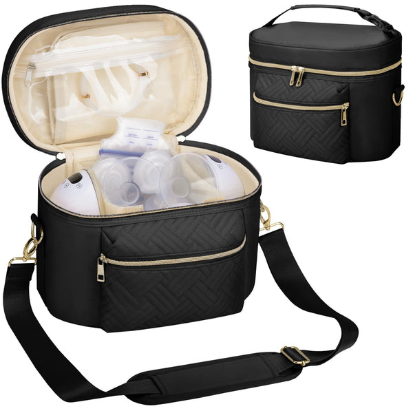 GDNasist wearable breast pump bag with shoulder strap for hands-free transport during outings.