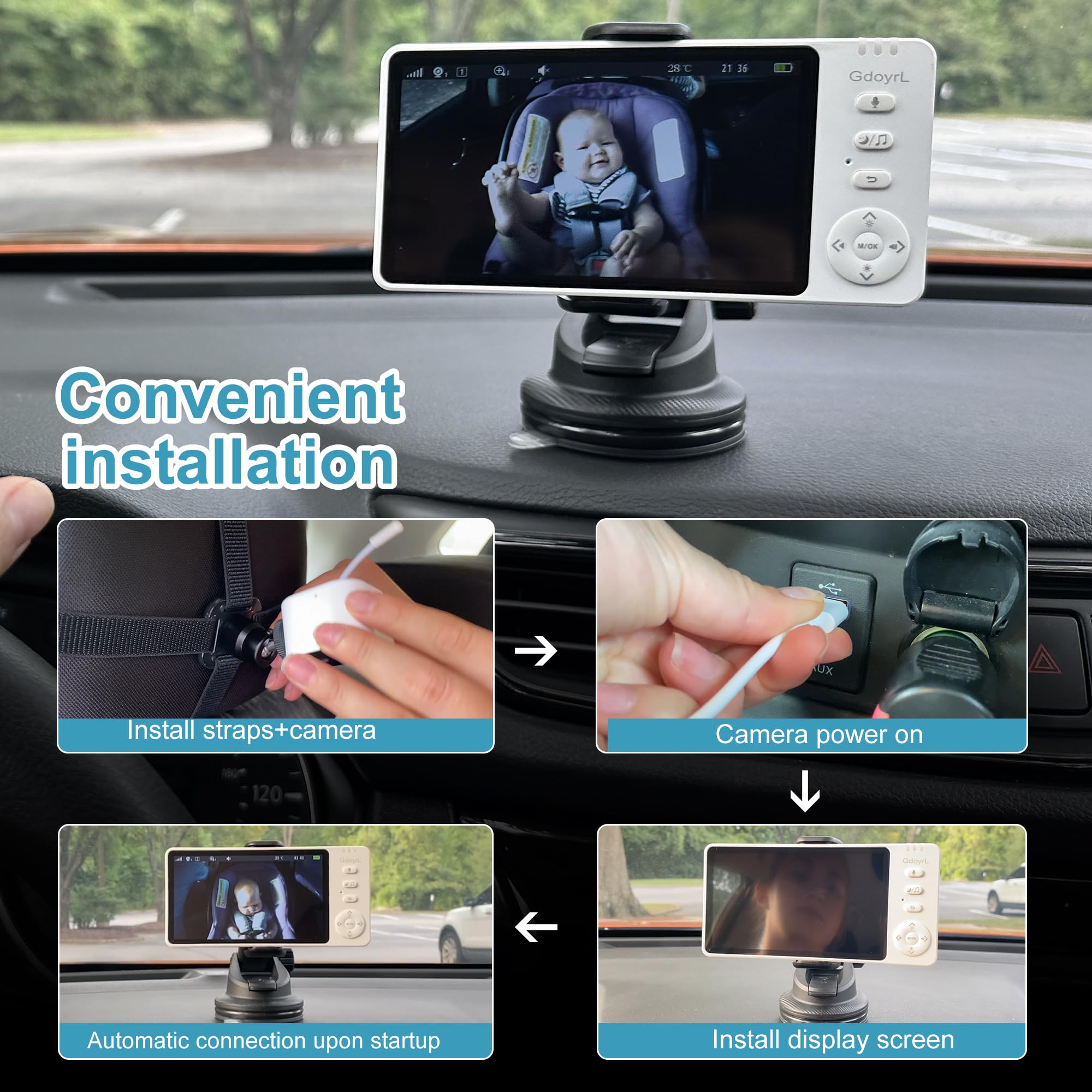 GdoyrL two way audio and temperature alerts for safer monitoring.