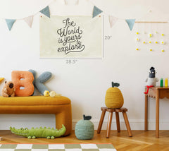 GEANHIL banner close-up shows durable polyester-cotton fabric for lasting color.