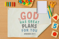 GEANHIL bible verse canvas banner above the crib adds gentle, faith-inspired warmth.