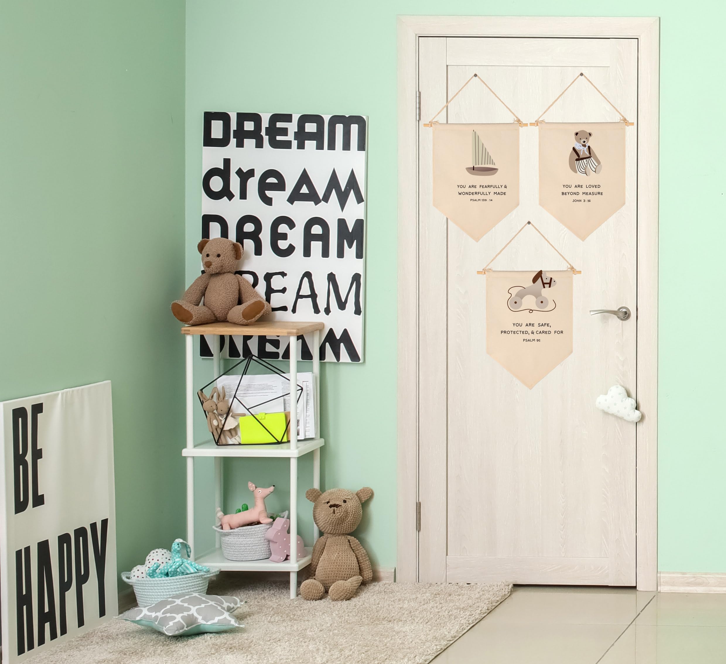 GEANHIL Christian verses canvas banner complements front door or living room decor