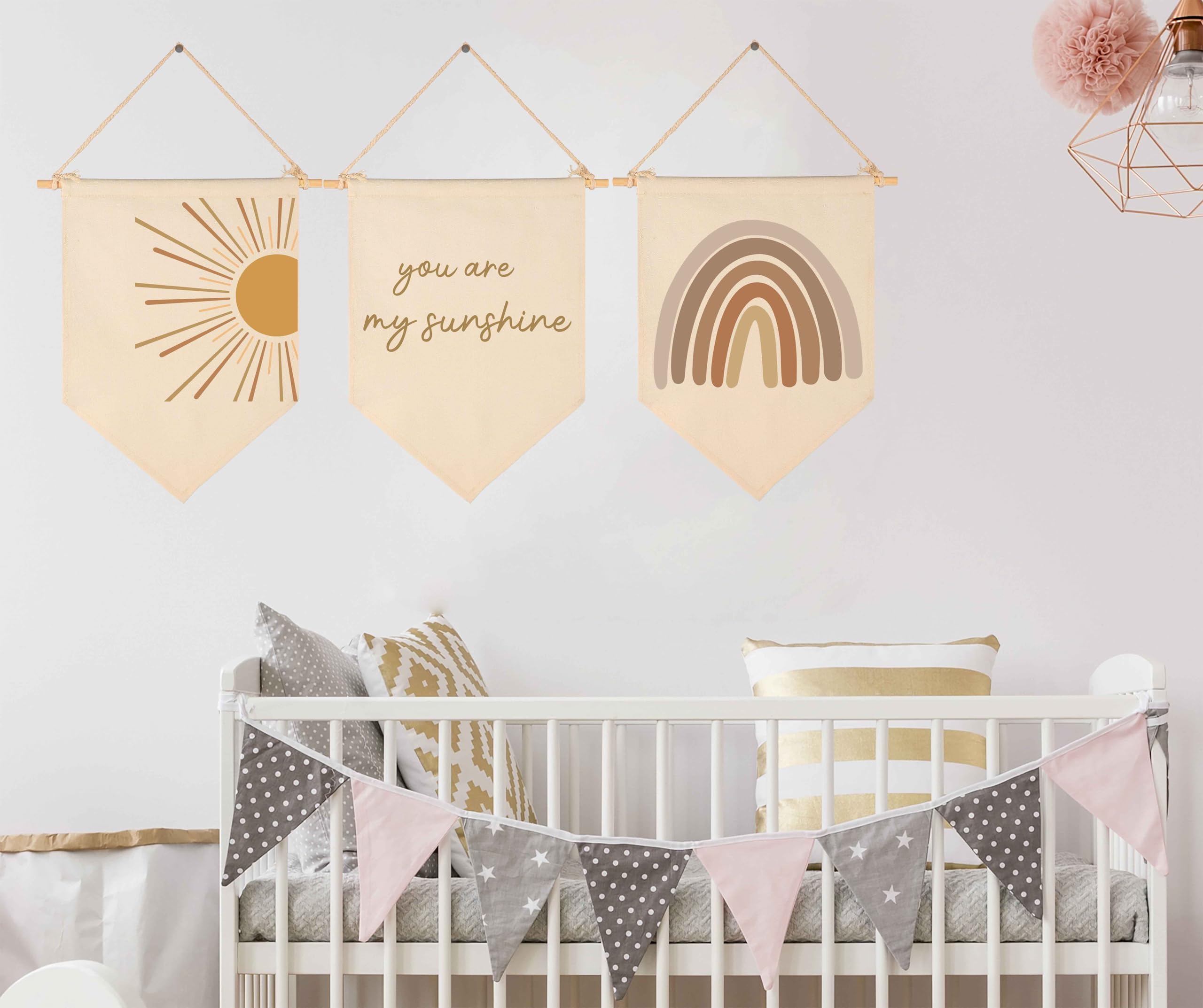 GEANHIL Set of three banners creates a coordinated nursery display.