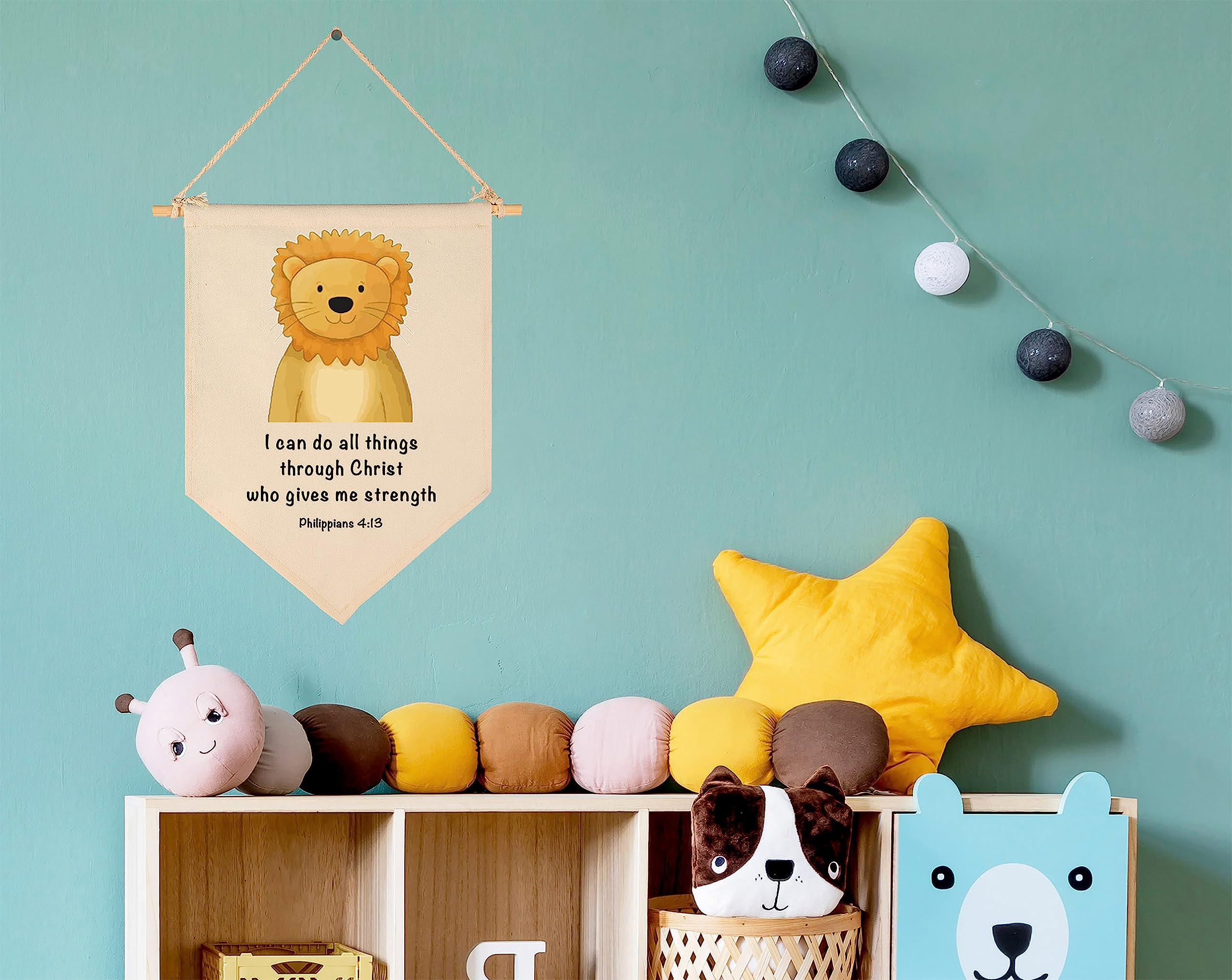 GEANHIL beige cotton banner for durable, long-term nursery wall decor.