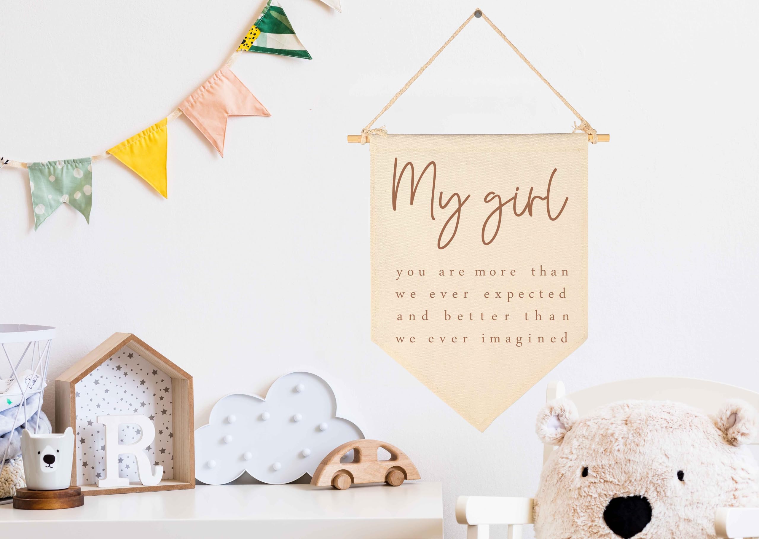 GEANHIL cotton canvas wall banner adds lightweight durability and easy wall hanging.
