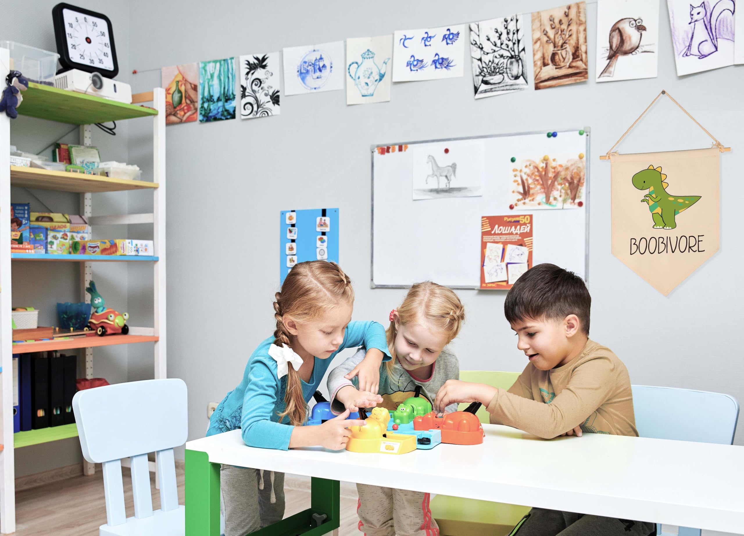 GEANHIL dinosaur wall art for nursery, adds whimsy to playtime and reading corners.