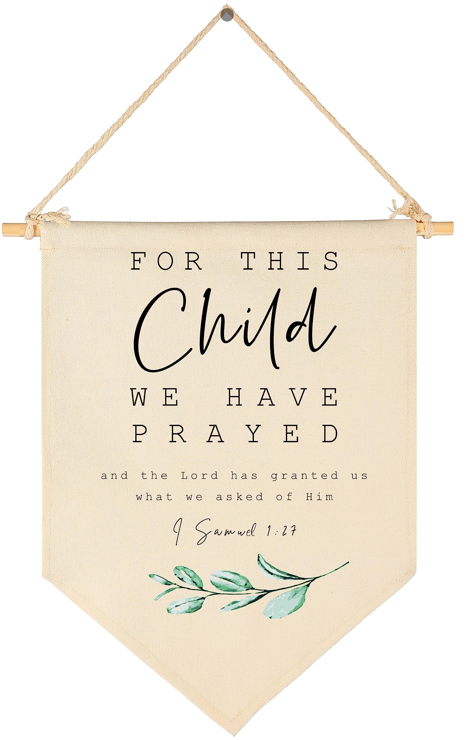 Geanhil banner nursery front view adds warm scripture decor