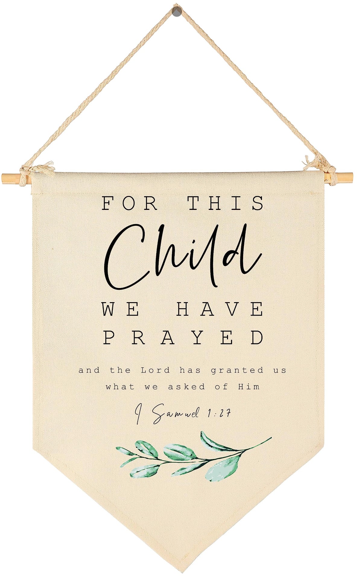 Geanhil banner nursery front view adds warm scripture decor