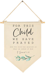 Geanhil banner nursery front view adds warm scripture decor