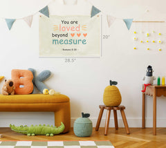 GEANHIL nursery playroom wall banner with eyelets for easy hanging.