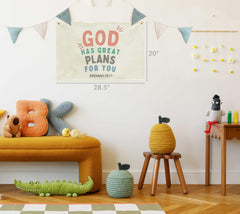 GEANHIL nursery wall decor natural beige banner brightens kid spaces.
