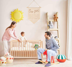 GEANHIL Our Girl banner complements nursery decor and play areas