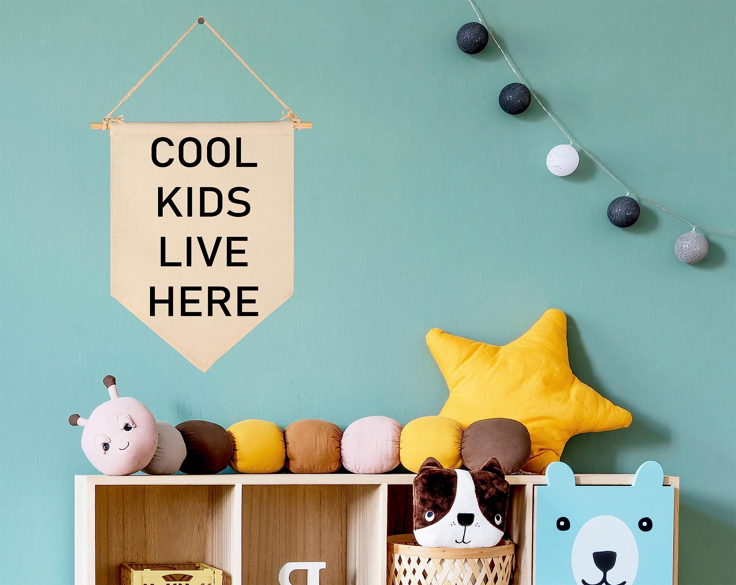 GEANHIL banner suits playroom reading corner and cozy scenes.