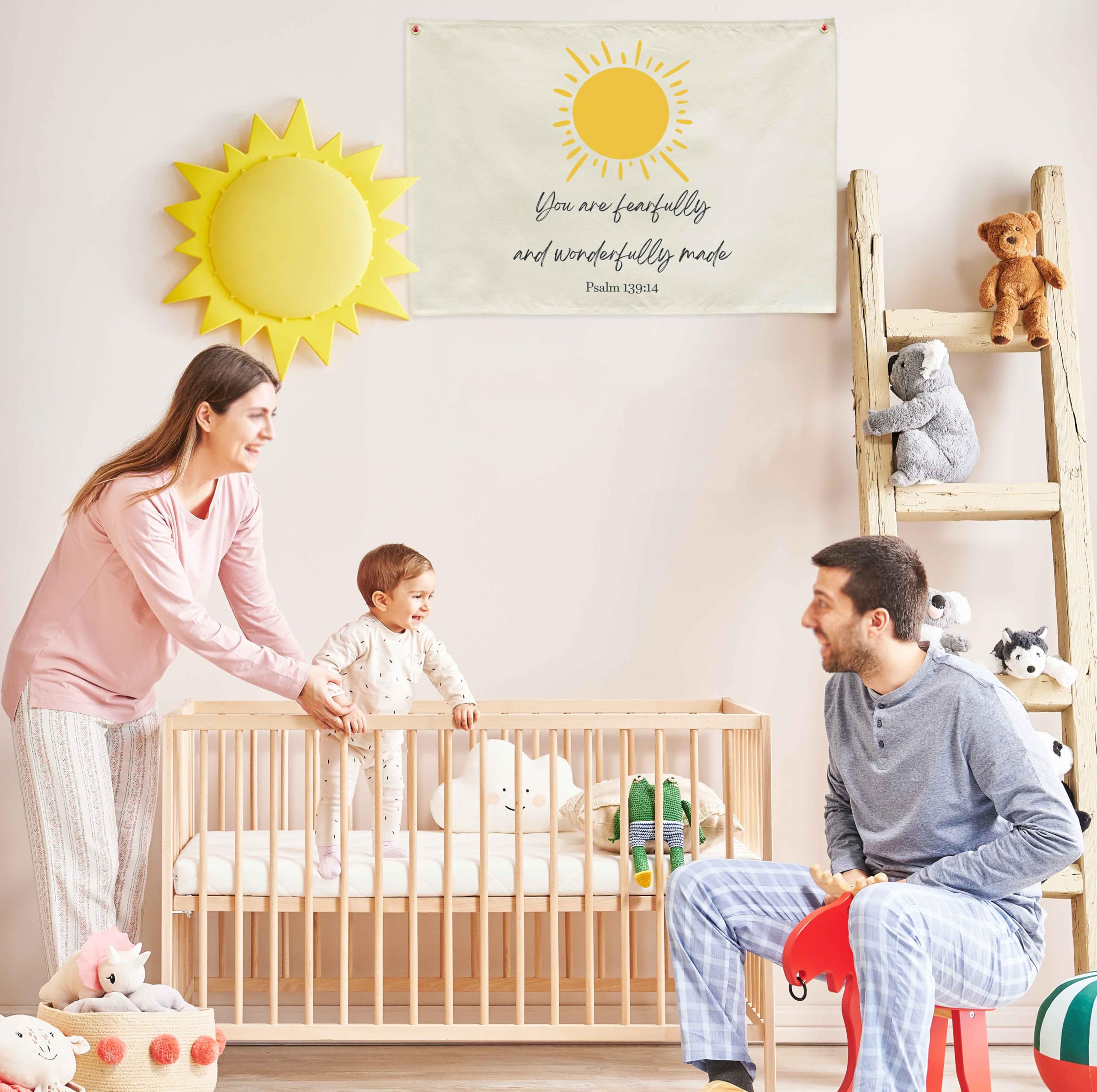 GEANHIL reading-nook banner with Bible verse for quiet space