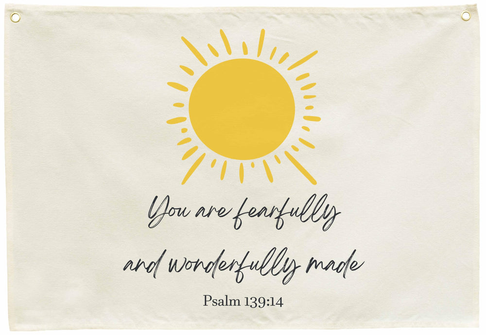 GEANHIL rectangle banner with You Are Fearfully verse for nursery decor