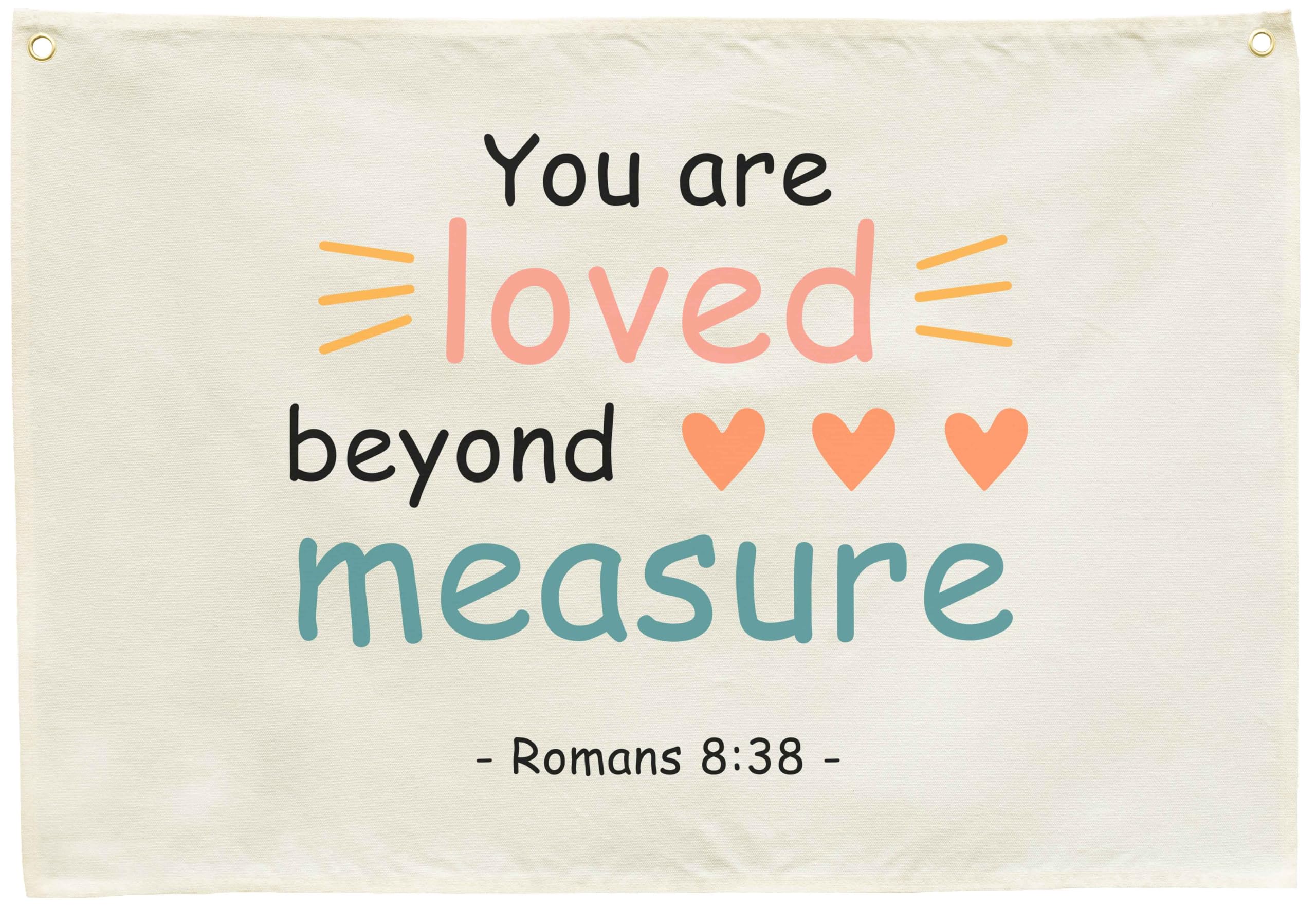GEANHIL rectangle Bible verse banner in natural beige enhances nursery ambiance.