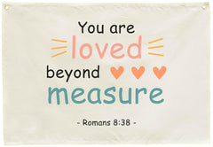 GEANHIL rectangle Bible verse banner in natural beige enhances nursery ambiance.