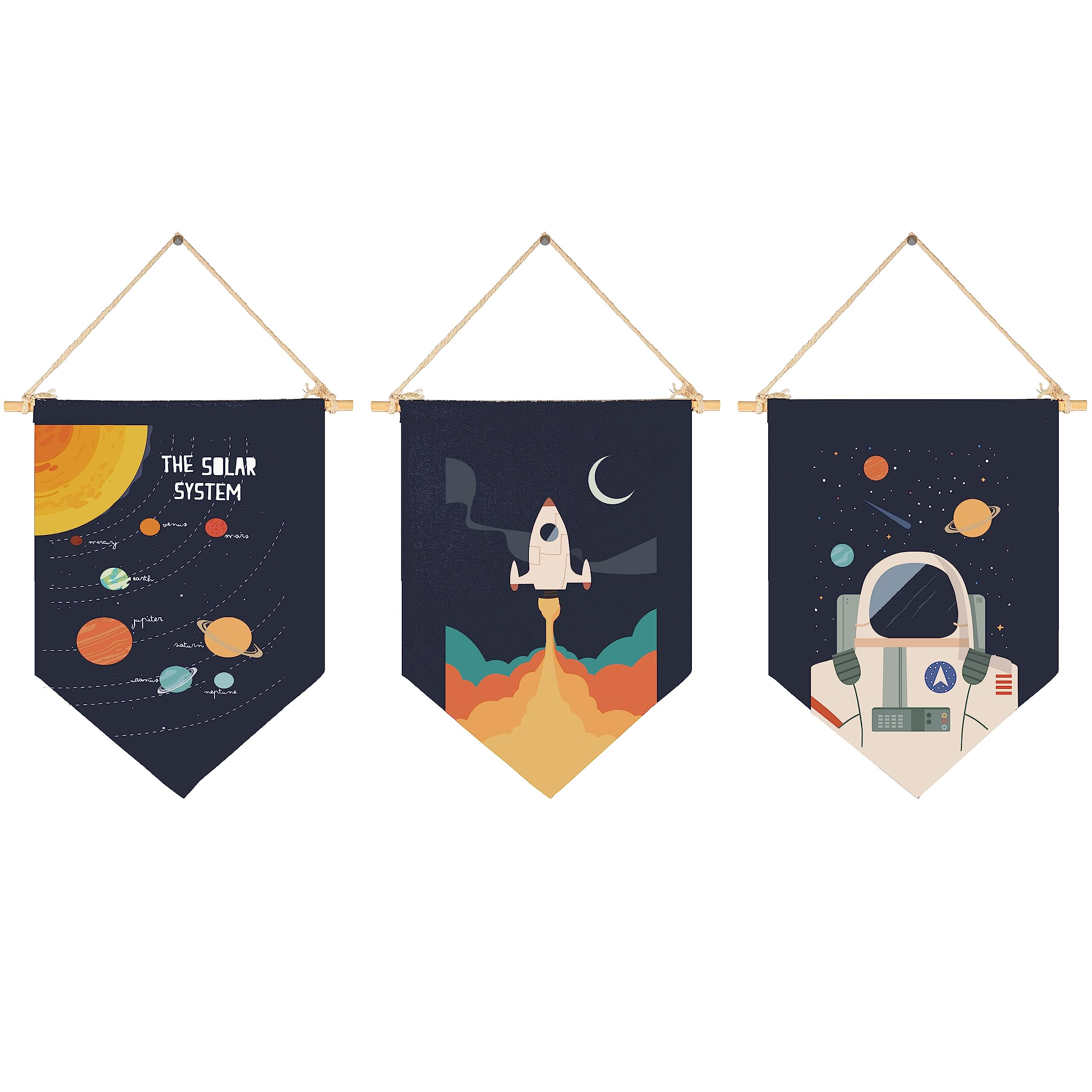 GEANHIL Space Art Banner cosmos wall decor for calm nursery