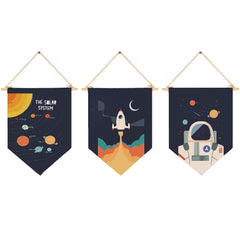 GEANHIL Space Art Banner cosmos wall decor for calm nursery
