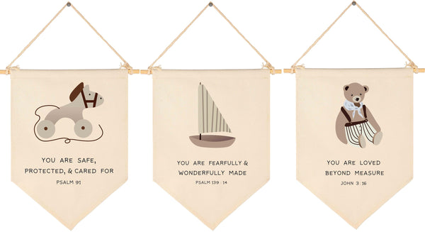 GEANHIL Sunday classroom decor flag with scripture banner for classroom walls, enhances learning ambiance