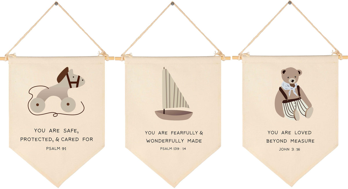 GEANHIL Sunday classroom decor flag with scripture banner for classroom walls, enhances learning ambiance