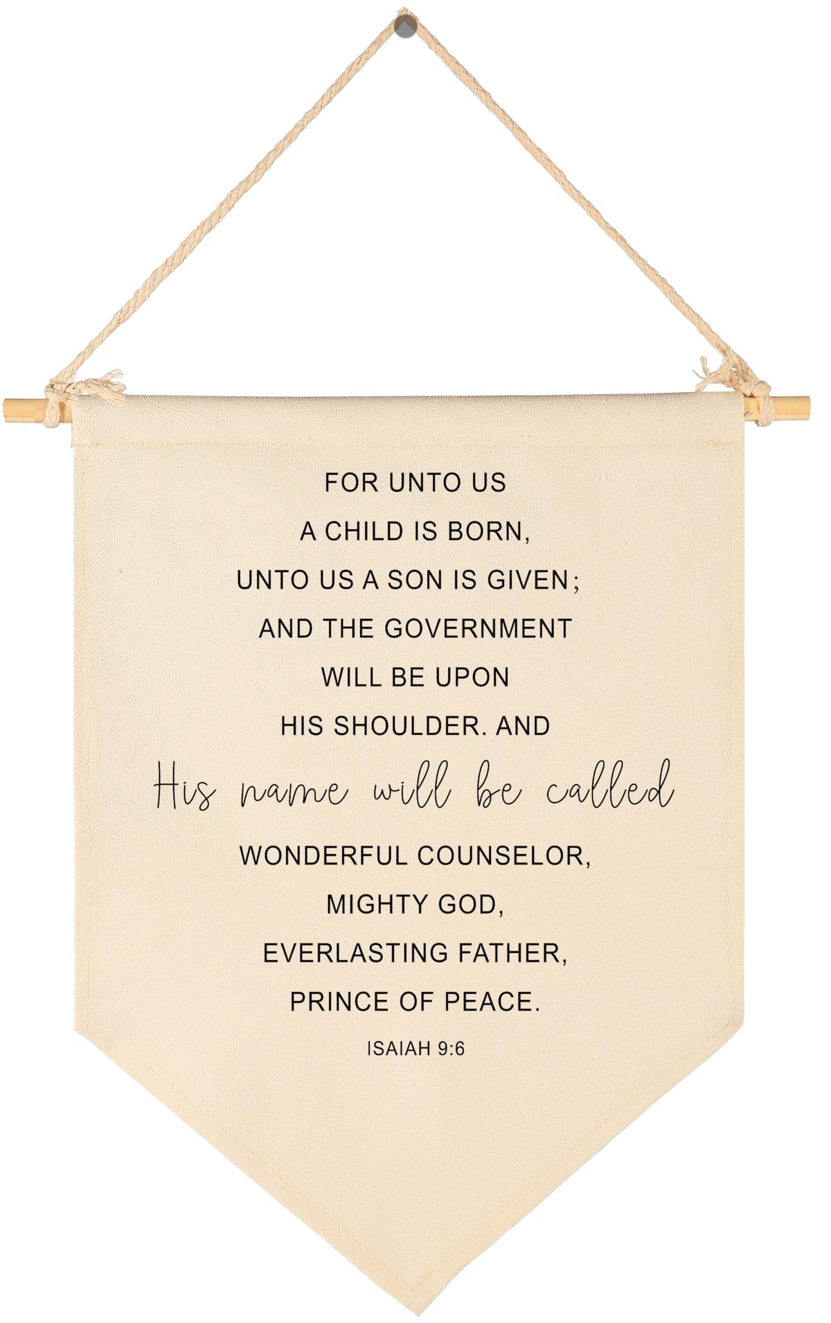 GEANHIL Unto Us A Child Is Born crib banner decor for nursery walls, adds timeless scripture flair.