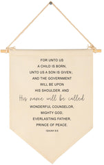 GEANHIL Unto Us A Child Is Born crib banner decor for nursery walls, adds timeless scripture flair.