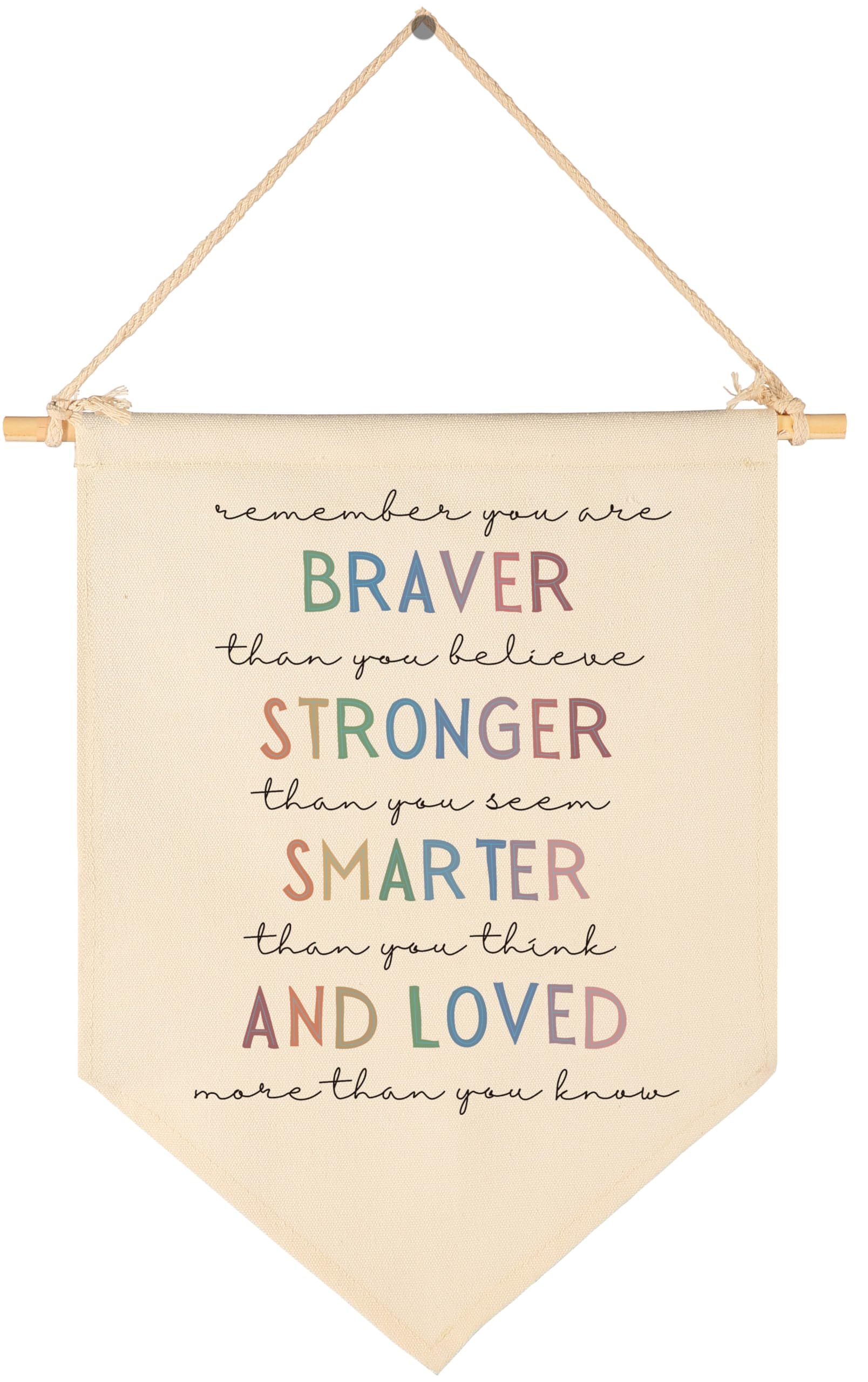 GEANHIL You Are Braver banner on nursery wall adds cozy inspiration for kids