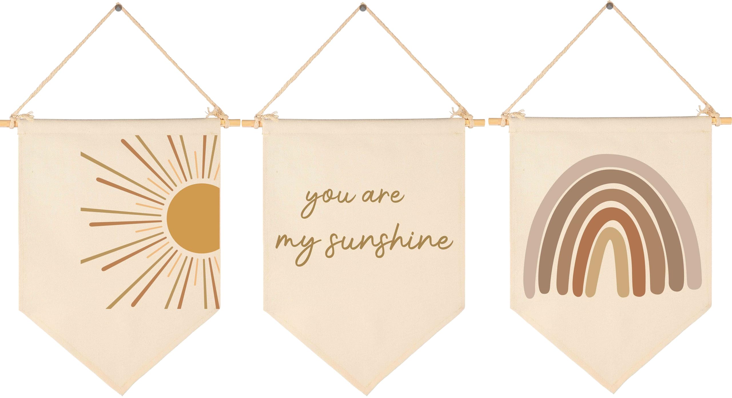GEANHIL You Are My Sunshine banner with sun rainbow for nursery wall decor and cozy mood.