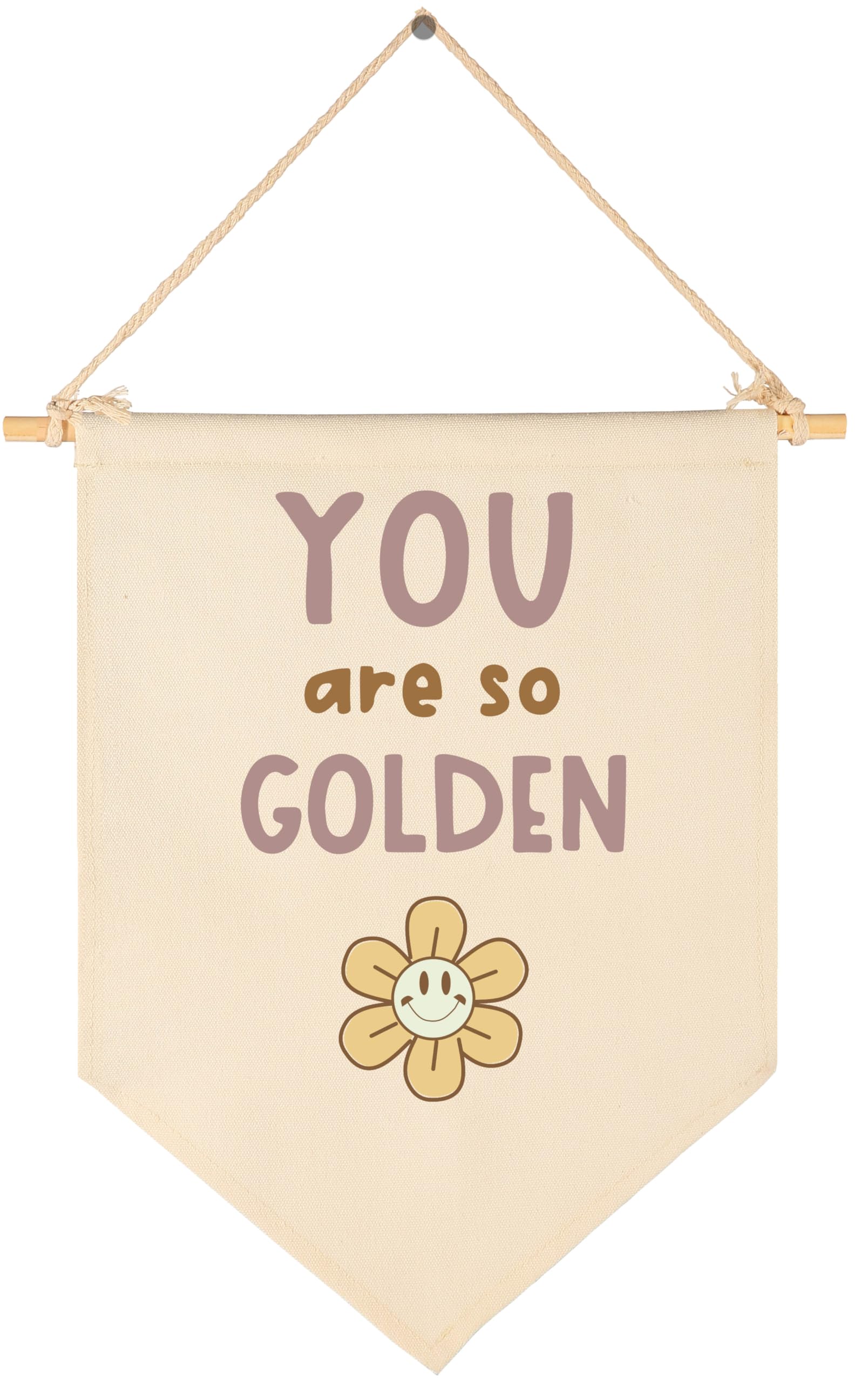 GEANHIL You Are So Golden Smiley sign above crib banner for nursery charm