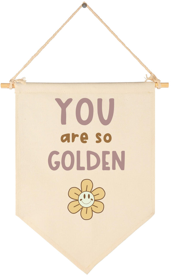 GEANHIL You Are So Golden Smiley sign above crib banner for nursery charm