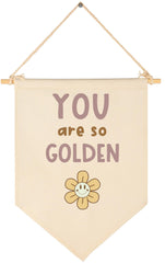 GEANHIL You Are So Golden Smiley sign above crib banner for nursery charm