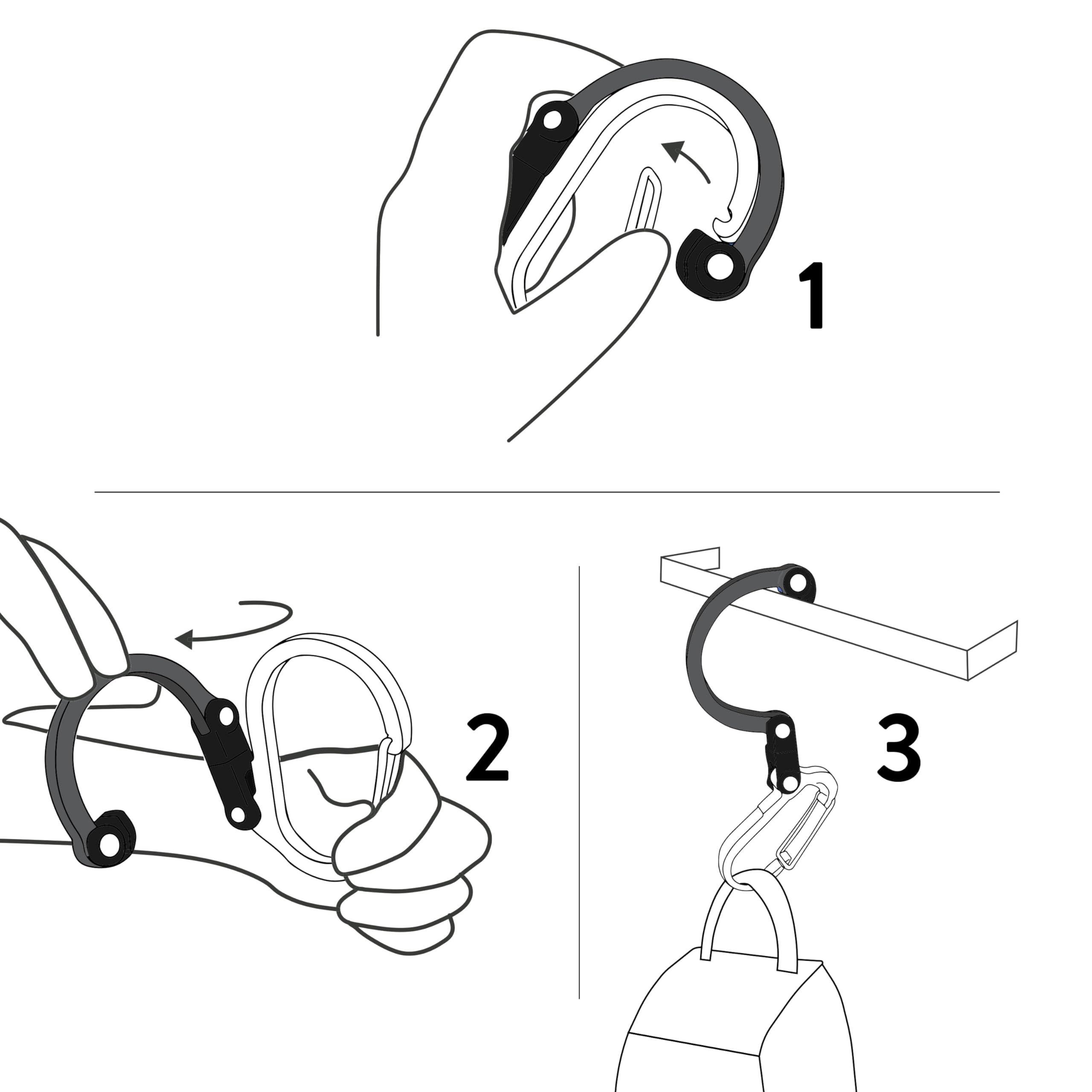 GEAR AID HeroClip Small wide gate for thicker items