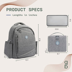 Padded back panel and mesh comfort in Gearbaby bag for all-day wear.