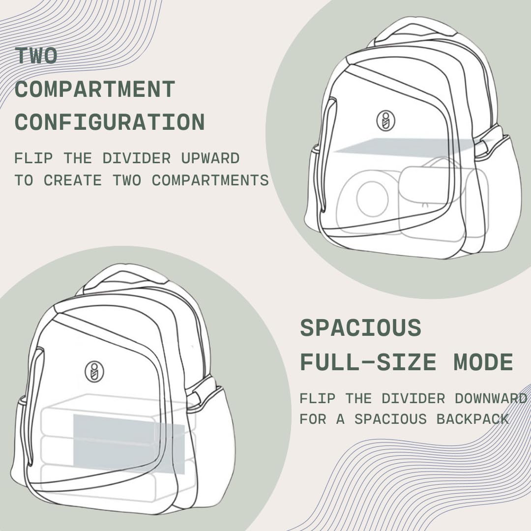 Large capacity backpack fits Spectra or Medela pump and accessories.
